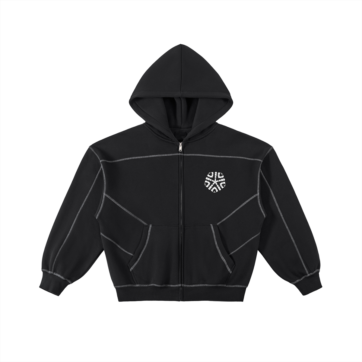 Ovrkill Stitched Boxy Fleece Zip Hoodie